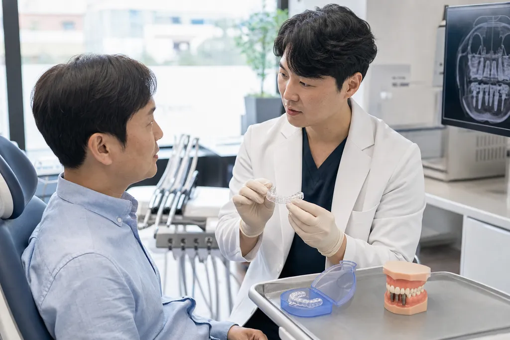 천안 이갈이 환자 임플란트 상담 후기형 기록, 야간 마우스피스